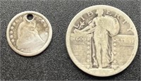Standing Liberty Quarter and Seated Liberty Half