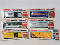 6 Lionel Boxed Rolling Stock Cars O Gauge