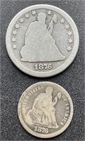1876 CC Quarter & Dime, Key Date