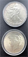 2004 Silver Eagle & 1994 Peace Dollar