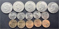 (15) Dollar Coins, Eisenhower, Anthony,