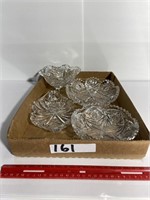 (4) pieces of Cut lead crystal candy/serving