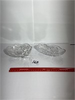 (2) Pieces of Cut Lead Crystal candy dishes