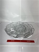 (2) Large Serving Plates Clear Glass