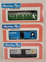 3 American Flyer Boxed Rolling Stock