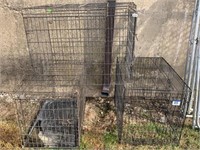 (3) Large Folding Dog Cages