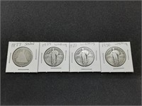 (4) US Liberty Quarters