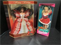 (2) Holiday Barbies