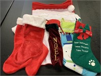 Collection of Christmas Stockings & Wine Bottle