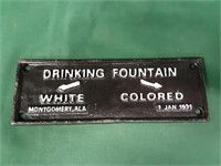 Cast Iron Drinking Fountain Sign