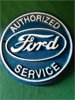 Cast Iron Ford Authorized Service Round Sign