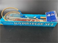 Vintage Badminton Set & Blue Headbands