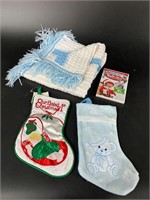 Baby Afghan, Baby’s 1st Christmas Stockings