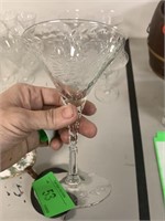7 ETCHED MARTINI GLASSES