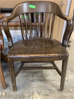 SOLID WOOD VTG OFFICE CHAIR 2 PC