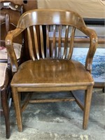 SOLID WOOD VTG OFFICE CHAIR 2 PC