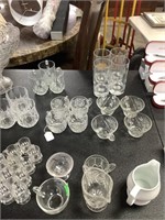 PUNCH BOWL AND LOT OF GLASSWARE MIXED