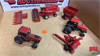 2- Die Cast 1/64 Scale Tractors, 1 Combine W/