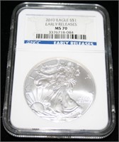 2010 Silver Eagle MS 70 Early Release