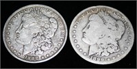 (2) 1888, 1899 Morgan O Silver Dollars