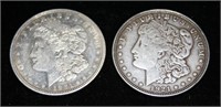 (2) 1921 Morgan D Silver Dollars