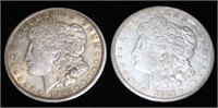 (2) 1921 Morgan D Silver Dollars