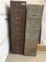 (2X) 5 Drawer Metal File Cabinets