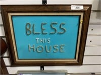 FRAMED "BLESS THIS HOUSE"  /20.5" X 16.25"