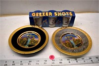 2 Collector Plates and Shot Glasses