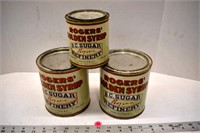 3 - Rogers Syrup Tins With Smoke From Chimneys
