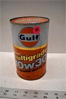 Gulf 1 Quart  Oil Tin