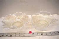 Two opaline glass decorative dishes