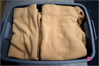 Queen size fleece bedding (tan) in tote