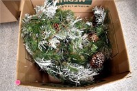 Box of pre-lit Christmas garland