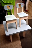 Handmade Wooden Kids Table And 4 Chairs 27" x 24"