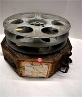 Vintage 15" Movie Reels and Shipping Tin