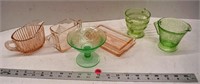 6 Pieces of Depression Glass