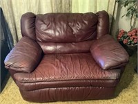 Leather Burgundy Oversized Comfy Chair