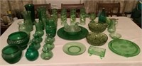 Assorted Green Glassware * Some Depression Style