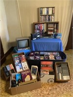 Hundreds of DVDs * Commodore 64 * DVD Rack
