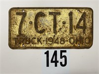1948 Ohio truck license plate