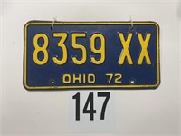 1972 pair of Ohio license plates