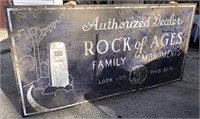Antique porcelain Rock of Ages double sided sign,