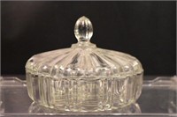 Pressed Glass Lidded Candy Dish