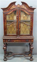 Antique Oriental Themed China Cabinet