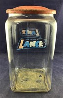 Vintage Lance Jar With Lid.  Lid Missing Top Knob.