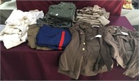 Assorted Military Clothing, Jackets, Shirts, Pants