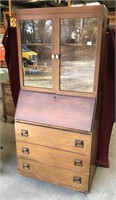 Drop Front Secretary, With Wood Shelves,