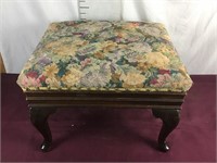 Antique Upholstered Footstool, Mahogany