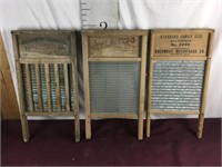 Three Antique Washboards